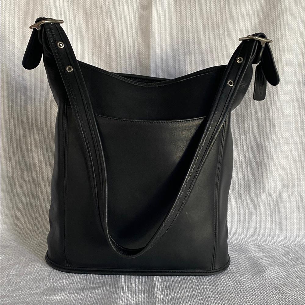 Coach classic black bucket bag.